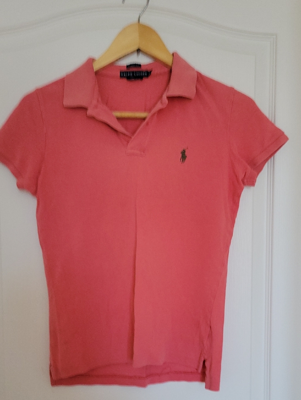 Ralph Lauren Coral Pink Short-Sleeve Polo Top - Women